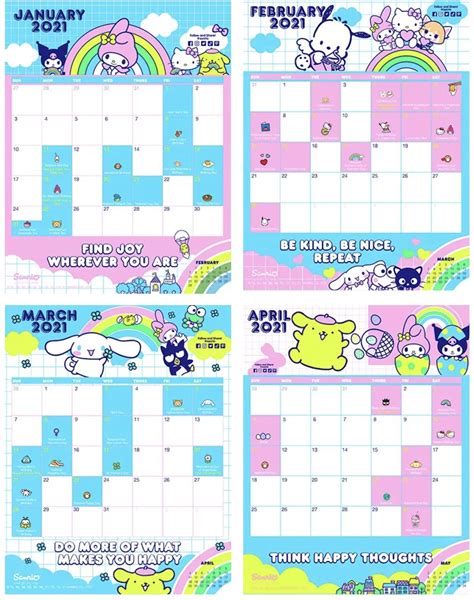 Sanrio Calendar 2021 Printable